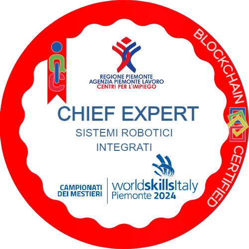 Chief Expert Sistemi robotici integrati ai Campionati dei Mestieri WorldSkills Piemonte 2024.